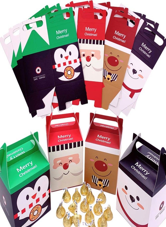 Suponey 12pcs Treat Boxes Christmas Gift Boxes Santa Candy Boxes Christmas Party Favor Boxes Santa Cardstock Boxes - Image 1